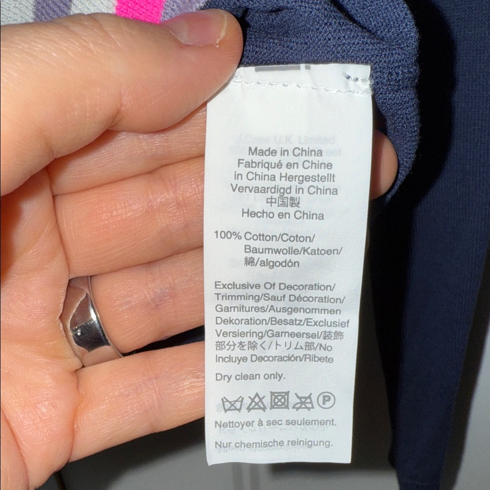 NWT J. Crew Navy Cardigan with Pink Trim - Picture 6 of 6